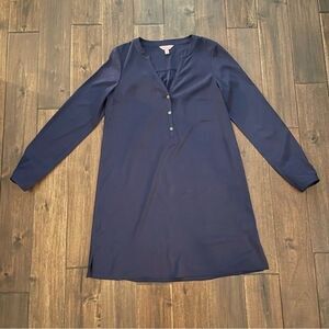 Lilly Pulitzer Navy V-Neck Shirt Dress S